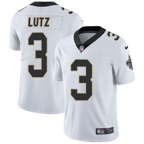 Men New Orleans Saints 3 Wil Lutz Nike White Limited NFL Jersey